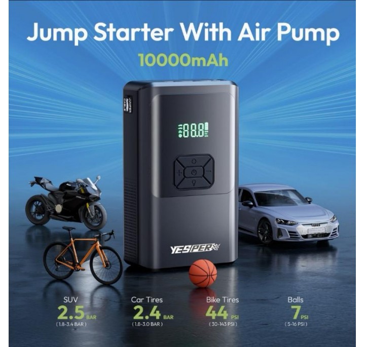 Пусковое устройство YESPER Almighty M2 PRO 10000 мАч с компрессором