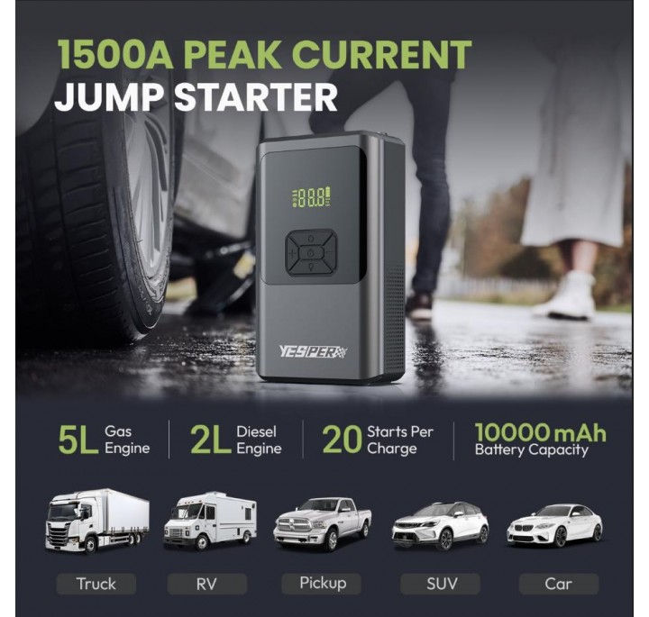 Пусковое устройство YESPER Almighty M2 PRO 10000 мАч с компрессором