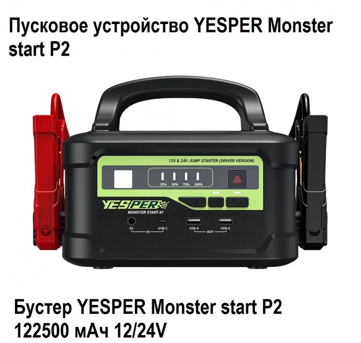 Пусковое устройство YESPER Monster start P2 122500 мАч 12/24V