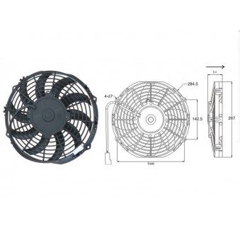 Вентилятор 10" 24V 120W  "S" SPAL 255мм
